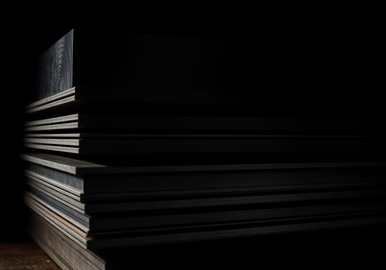 Stacked sheet metal plates in mild steel, stainless steel and aluminium